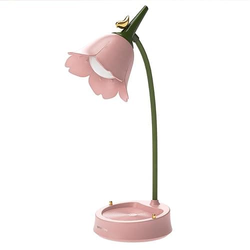magical JD LED Desk Lamp Cordless Table Light Adjustable Gooseneck Dimmable Touch Rechargeable Battery Eye-Caring Night Light for Kids,Mini Cute Lamp for College Dorm Bedroom Reading - Image 1