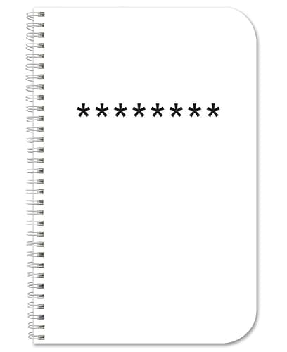 BookFactory Password Book Organizer Passwords Keeper Journal - 120 Pages - 3.5'' x 5.25'', Thick Translucent Cover, Wire-O Binding (Made in USA) - Image 1