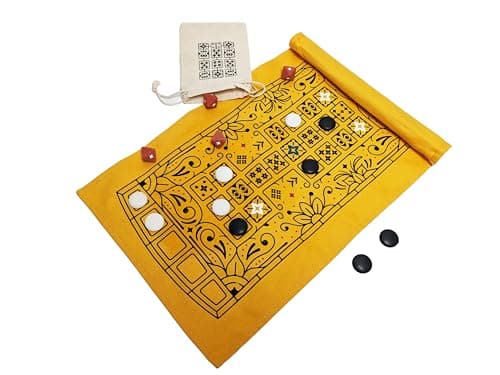 Stellar Factory Royal Game of UR | 5,000-Year-Old Strategy Race Game | Travel-Size with Drawstring Bag | 2 Players, Ages 10+ | 4 Languages - Image 1