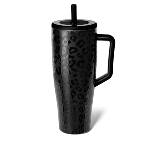 BrüMate Era 40 oz Tumbler with Handle & Straw | 100% Leakproof Insulated Water Bottle Tumbler with Lid & Flexible SoftSip Straw | Made of Stainless Steel | Cup Holder Friendly | 40oz (Onyx Leopard) - Image 1