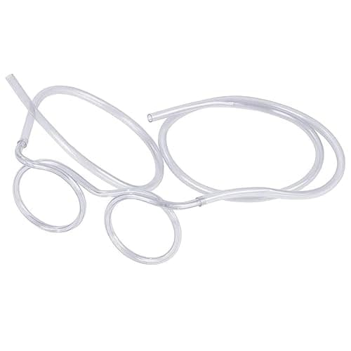 QNCIGER Straw Glasses - Funny Adults Crazy Eyeglass Straw for Birthday Parties, DIY Fun Activities, Kids Party Supplies, Game Ideas (1 Pcs, Crystal) - Image 1