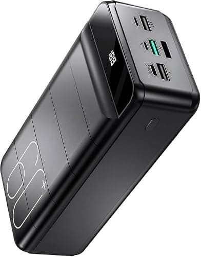 PDBEST PowerBank 60000mAh Fast Charging, Battery Pack 22.5W Power Bank with USB C, Portable Charger LED Display, 4 Outputs and 3 Inputs Compatible with iPad Tablets iPhone etc. - Large - Black - Image 1