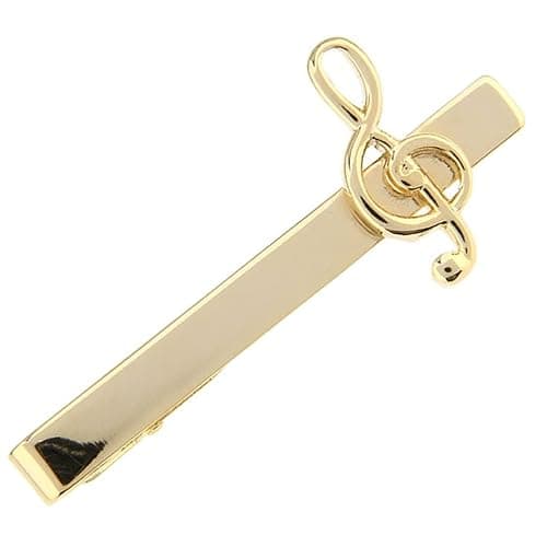 Gold Music Notes Tie Clip