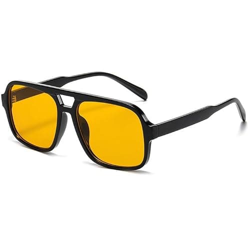 Breaksun Retro Aviator Sunglasses for Women Men Trendy Classic 70s Square Green Aviator Sun Glasses Vintage Shades - Image 1