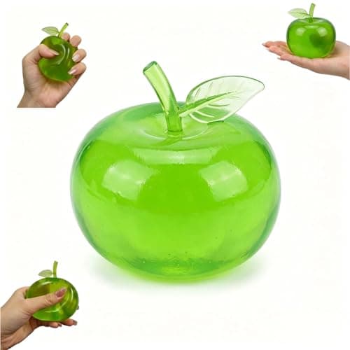 Green Apple Squishy Sensory Toy,Green Fruit Squishys, Soft Flexible Apple Squishy Toy for Anxiety Relief,Cute Novelty Stress Relief Fruit, Rebounding Squishies - Image 1