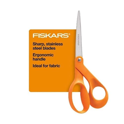 Fiskars 8" Original Orange-Handled Stainless Steel Scissors, Ergonomic and Keeps Material Flat, Sharp All-Purpose Paper and Fabric Scissors for Office, Arts, and Crafts - Image 1