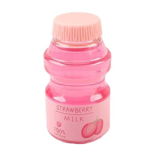 FLIPNEX Clear Strawberry Jelly Slime - Fluffy, Stretchy, Crunchy, Bubble Slime Soft Putty Stress Relief Toy - Party Favors, Super Light, Gift and Birthday (Pink-3) - Image 1