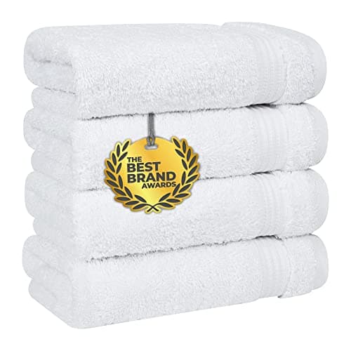 Cotton Paradise Hand Towels for Bathroom, 100% Cotton Turkish 4 Piece Hand Towel Set, Soft Absorbent Face Towels Clearance Set, White Hand Towels - Image 1