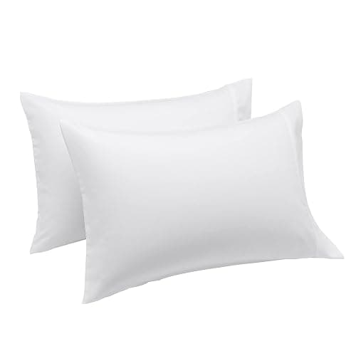 Amazon Basics Standard Pillow Cases Set of 2 - Lightweight, Super Soft Easy Care Microfiber, Bright White, 30" L x 20" W, Pillows Not Included - Standard - Bright White - Image 1