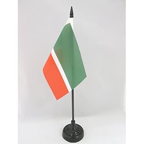 Chechen Republic Table Flag 4'' x 6'' - Chechnya Desk Flag 15 x 10 cm - Black plastic stick and base - AZ FLAG - Image 1