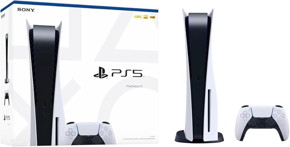 Sony Playstation 5 Disc Edition 825GB Gaming Console + 1 Wireless Dual Charger Dock Controller for PS5 (Renewed) - Image 1