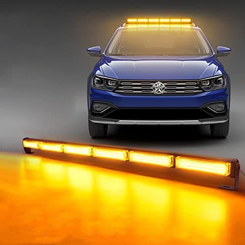 90cm Flashing Beacon Light, 60W Amber Emergency Warning Strobe Light for Truck Vehicle with 12-24v Cigarette Lighter Plug - Image 1