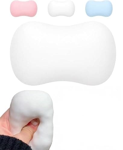 Crunchy Soap Squishy Asmr Stress Ball, Realistic Bar Soap Shape Bead-Filled Crunchy Squishy Stress Ball,Stress Relief Toy,Non-Rebound Zero-Bounce Fidget Toy for Office Desk Anxiety Relief (White) - Image 1