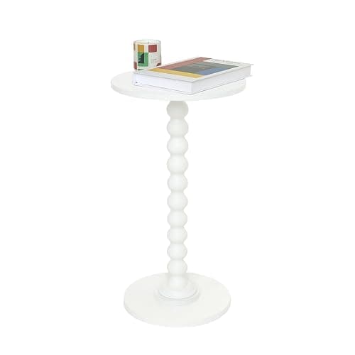 Fultyle Round Side Table, Small Drink Table for Small Spaces, Modern Accent End Table Nightstand with Solid Wood Leg for Living Room, Bedroom, Corners, and Office (White) - Image 1