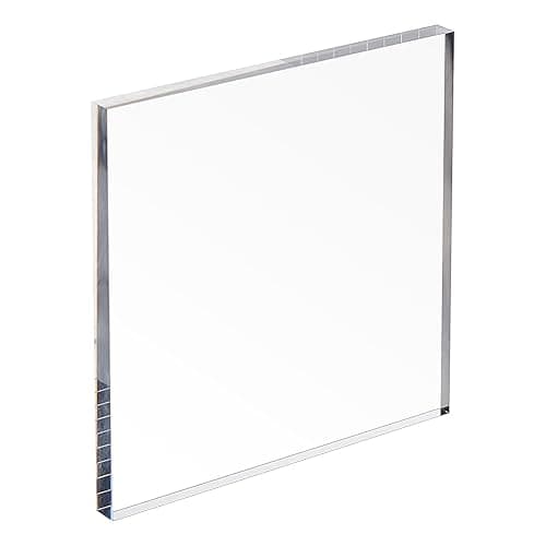 AHANDMAKER Acrylic Base Stand 5x5 Inch Square Clear Polished Block Cube Riser Display Pedestal Stands for Collectibles Jewelry Props Collection Display Home Decor - Image 1