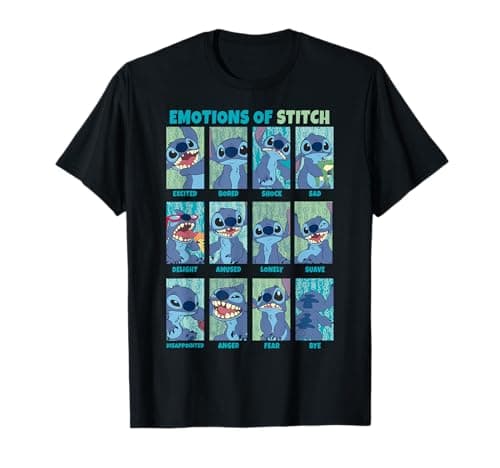 Disney Lilo & Stitch Emotions Of Stitch Box Up Panels T-Shirt - Image 1