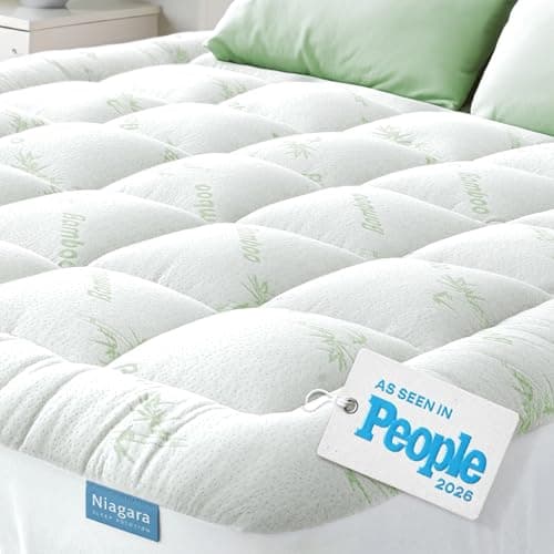 Niagara Sleep Solution Ultra Soft Queen Size Mattress Topper - Rayon Derived from Bamboo Pillow Top Mattress Pad for Back Pain Relief - Naturally Cooling for Hot Sleepers, Green - Image 1