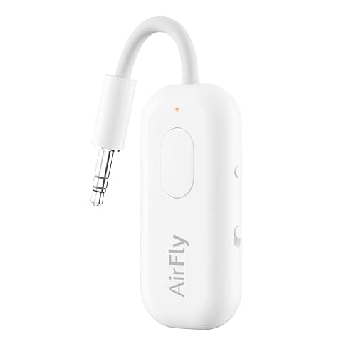 Twelve South AirFly Pro | Wireless Transmitter/Receiver with Audio Sharing for up to 2 AirPods/Wireless Headphones to Any Audio Jack for use on Airplanes, Boats or in Gym, Home, auto - AirFly Pro - White - Image 1
