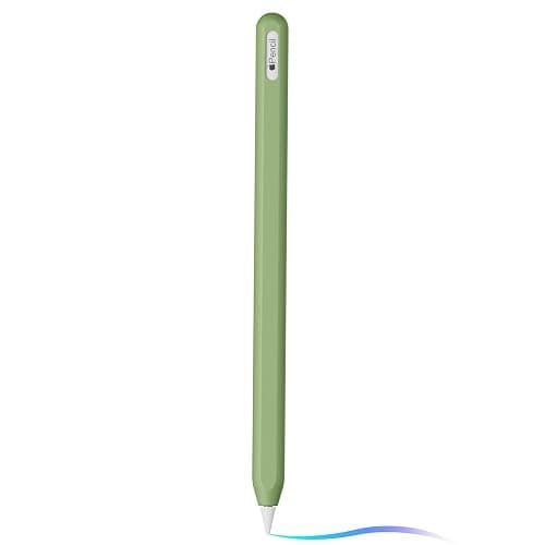 Ultra Thin Silicone Skin Cover Compatible with Apple Pencil 2nd Gen, Protective Silicone Case for iPad Pro 11 12.9 inch 2018 Pencil Case Shockproof Soft Silicone Sleeve(Matcha Green) - Image 1