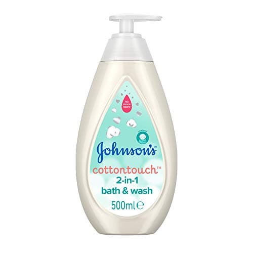 Johnson's Baby Cotton Touch 2-in-1 Bath & Wash 500ml – Gentle New-born Hair And Body Wash – Blended With Real Cotton – PH Balanced Sensitive Skin - 500 ml (Pack of 1) - Image 1