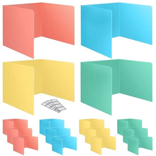 16 Pack Desk Privacy Panel Desk Divider - Designer Pastel Color Privacy Folders for Students - Easy to Clean Strong Plastic Privacy Shield Desk Dividers for Students Classroom Supplies - Image 1