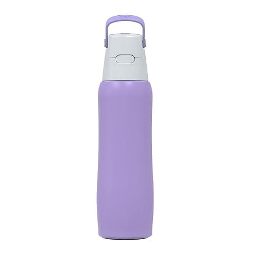 Dafi 800 ml Solid Steel Water Bottle with Filter, Lavender, BPA-Free, Stainless Steel Straw, Made in EU, Ideal for Sports, Outdoors, Everyday Use - Image 1