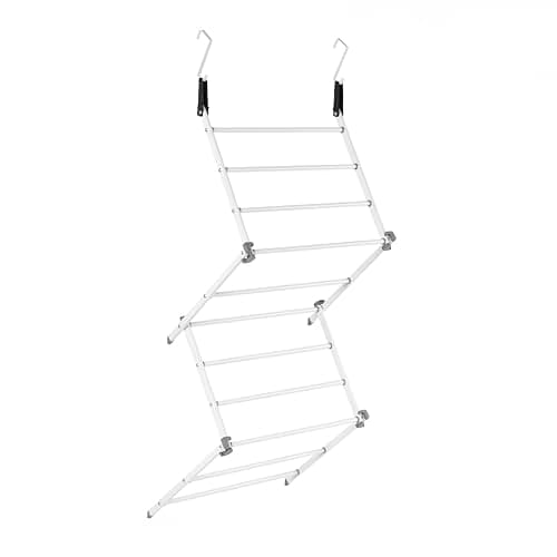OHS Over Door Airer, Hanging Compact Clothes Airer for Laundry Towels Foldable Sturdy Clothes Drying Rack Small Spaces Indoor 5m Drying Space, 125 x 50 x 28cm - Image 1