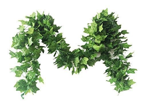 Botius 40 Ft Artificial Ivy Silk Vines Fake Hanging Plants High Simulation Garlands Greenery Chain for Home Wedding Wall Party Decoration, Pack of 5 - Leaves Dia:2.76" - 5 - Image 1