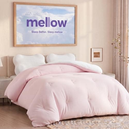 Mellow Marshmellow Comforter – Extra Fluffy Double-Stuffed Down Alternative Duvet Insert, All-Season Temperature Balancing, Oeko-TEX Fabric, Box Stitch, Machine Washable (Pink, Twin/Twin XL) - Image 1