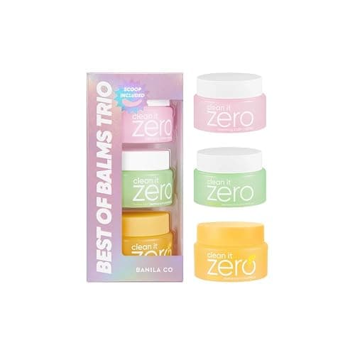 BANILA CO Clean it Zero Best of Balms Trio: Original, Brightening, Pore Clarifying (Pack of 3 travel sized balms, 25ml each) - (3 x 25ml) Trio Travel Kit - Image 1