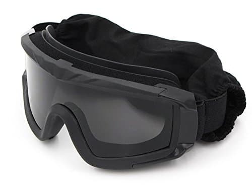 VEWOE Airsoft Tactical Goggles Anti-fog Military Glasses with 3Interchangable Lens, Safety-Goggles for Shooting Hunting - Black - Image 1