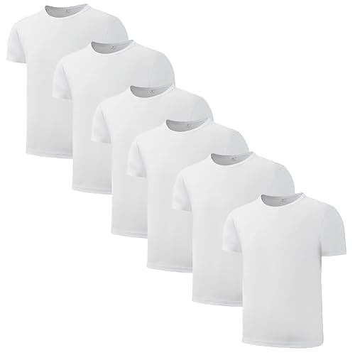 6 Pack Boys Youth Kids Mesh Athletic Quick Dry T Shirts Short Sleeve Moisture Wicking Tee Shirts Active Tops (Age 4-18) - Image 1