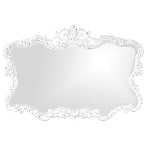 Howard Elliott Antiqued Talida Red Ornate Mirror for Wall, Large Focal Point Rectangular Bedroom Living Room & Vanity Wall Mounted Mirror,Resin Frame, Matte White, 27 x 38 Inch - Matte White - Talida Mirror - Image 1