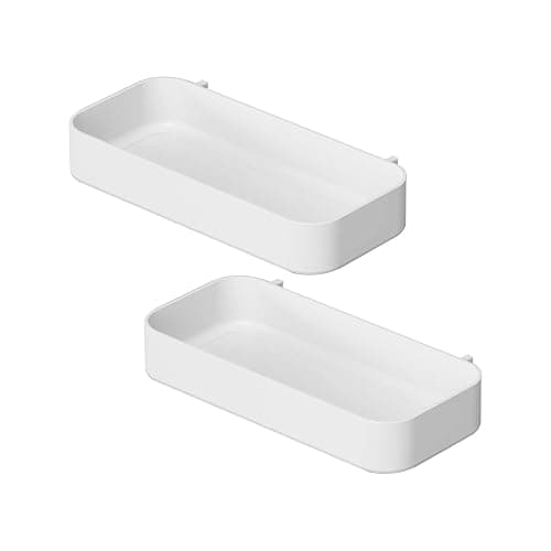 Chris.W 2Pack Pegboard Trays Pegboard Shelf White Pegboard Bins Pegboard Box Pegboard Spice Holder(11"x 3.5"x 1.2")- Compatible with IKEA Skadis Pegboard - Image 1