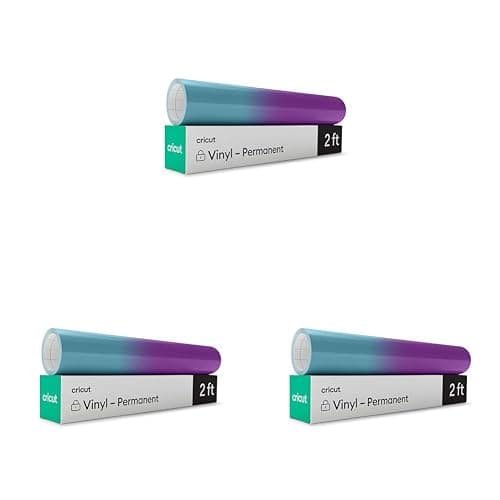 Cricut® Cold-Activated, Color-Changing Vinyl – Turquoise/Purple, 3-Pack of 2ft Rolls of Permanent Vinyl (12"x24") - Image 1