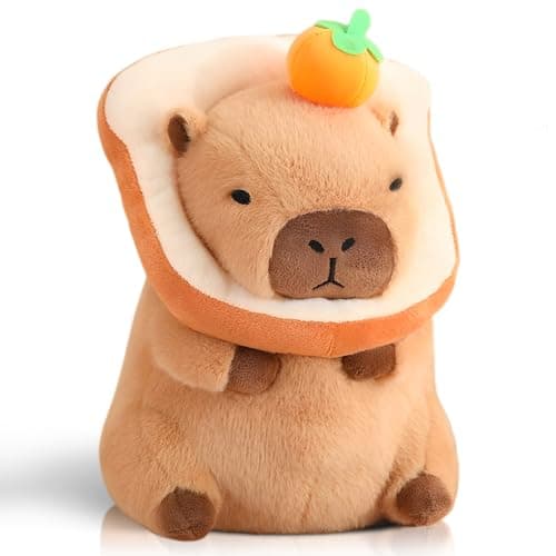 NXNYNZ 12 Inch Cute Capybara Plush Kawaii Soft Capybara Plush Doll Pillow with Bread Capybara Stuffed Aniamls Toys for Girls Children Adults Birthdays Valentines Gift (Capybara Stuffed Animals) - Image 1