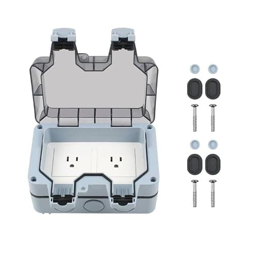 ZUYIYI Outdoor Power Outlet, Waterproof Weatherproof IP66 US Electrical Outlet Box, 15A 110-250V Outdoor Plug Socket, Lockable Socket with Clear Cover for Garden Outdoor Indoor (Double Plug Socket) - double plug socket - Image 1