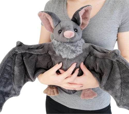 MKTRGOE 22" Large Goth Bat Plush Toy, Realistic Lifelike Stuffed Animal, Soft Huggable Gothic Bat Plush for Halloween Christmas Decor - Image 1