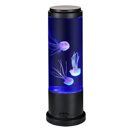 EDIER Jellyfish Lamp, 11 Inch Jellyfish Aquarium with Color Changing Light, Noiseless Pump, USB Powered Mood Light for Home Decor Kids Men Women - Image 1