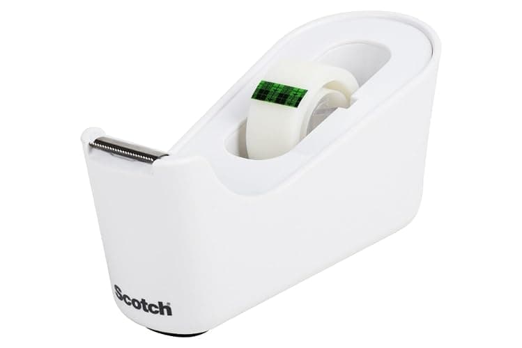 Scotch Tape Dispenser, White, Great for School or Office and Includes 1 Roll of Scotch Magic Tape 3/4 in x 350 in - Image 1