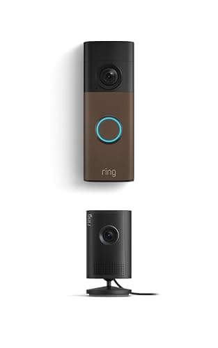Ring Battery Doorbell (newest model), Matte Mocha with Indoor Cam Plus, Black - Image 1