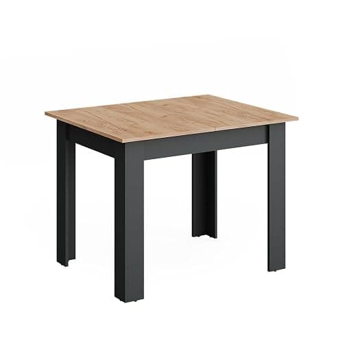 Vicco Mesa de Comedor Repose, Antracita/Roble Dorado, 100-140 x 80 cm | Extensible, para uso flexible como mesa de comedor o de trabajo - Image 1