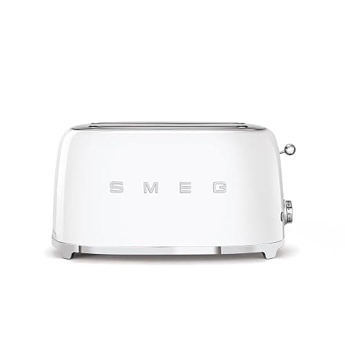 Smeg, 2x2 TSF02WHEU -Toaster, 2 lange Schlitze für 2 Scheiben, 6 Vergoldungsniveaus, Heizfunktion, Abtau- und Bagel- Funktion, Sammelschublade, 950W, Weiß - Image 1