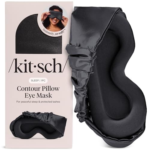 📌 Kitsch Contour Pillow Eye Mask – Softer Than Silk Eye Masks for Sleep, Blindfold Sleep Masks for Women & Men, No Eye Pressure, Lightweight, Eye Care, Travel Essentials - Charcoal - Image 1