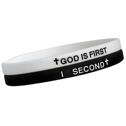 GOD IS FIRST BRACELET,GOD IS FIRST SECOND Bracelets, Inspirational Bible Verses Bracelet, Religious Motivational Wristbands Bracelets Gifts for Men Women Teens - Image 1