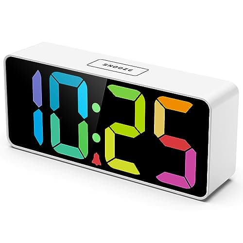 Welgo 7.5 Inches Large Digital Alarm Clock for Seniors & Kids, 0-100% Dimmable Display, USB Charging Port, Adjustable Volume, Easy Operation, Snooze, Outlet Powered for Bedroom - Image 1