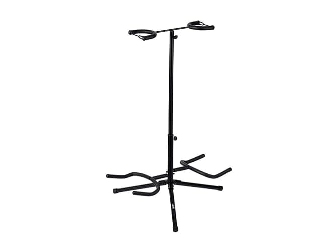 Monoprice Tripod Adjustable Double Guitar Stand - For Use With Electric/Acoustic Guitar & Bass - Stage Right Series - Image 1
