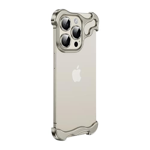 Doulings Frameless Series Designed for iPhone 15 Case,Borderless Minimalist Design Compatible with Lens Camera Protection,Extremely Highlighting Personality,Titanium Grey - Image 1