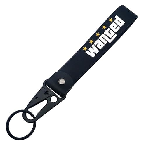 IUUBXKEH 1pc Fashion Style WANTED Keytag Keychain - ID & Work Badge Keyring for GTA Fans - Car SUV Motorcycle GYM - Image 1