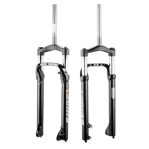 Criblor 26x4.0 inch MTB Suspension Fork,Mountain Bike Snow Fork Fat Bicycle Fork Mechanical Forks Locking Suspension Forks Aluminum Alloy Fit 4.0" Tire Spread 135mm Bicycle Fat Suspension Fork - Image 1
